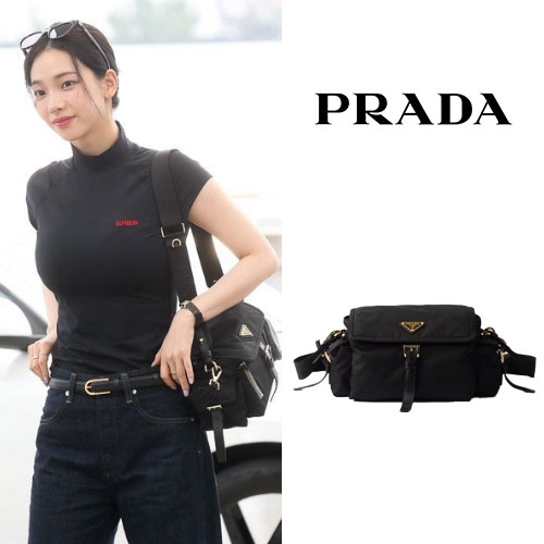 익스플로어 미디엄 리나일론 숄더백 에스파 카리나