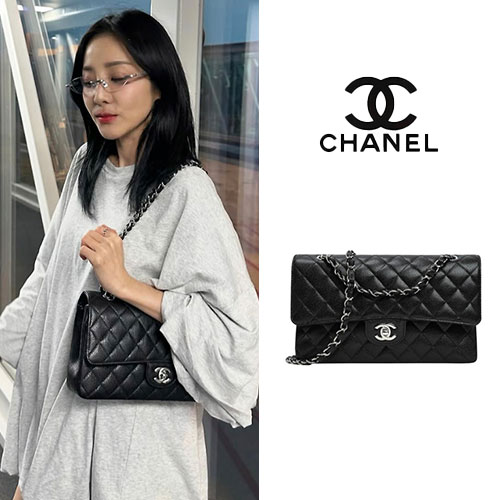 클래식 미듐 블랙 은장 캐비어 산다라박